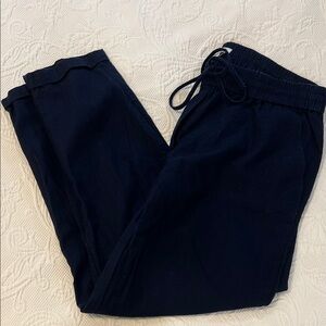 J. Crew Navy Linen Cropped Pants